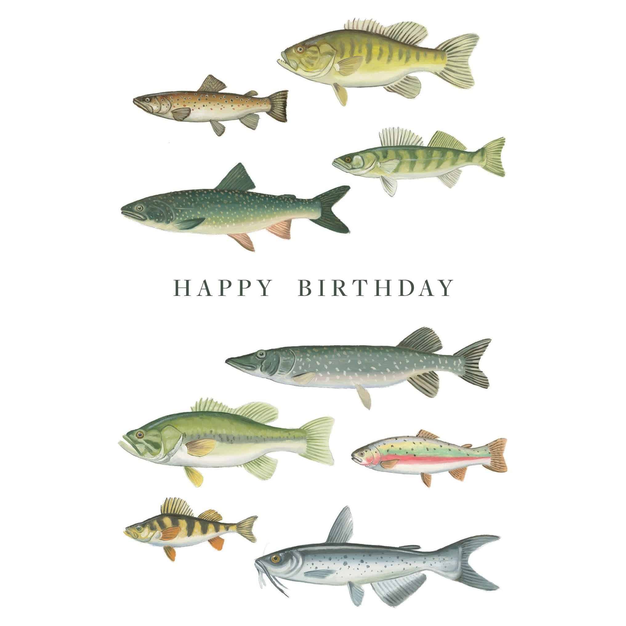 Pictura Fresh Catch birthday card featuring a colorful fish illustration, perfect for celebrating special occasions.